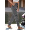 imagePRETTYGARDEN Womens Satin Jogger Pants Casual Dressy High Waist Long Lounge Pant Trousers Summer Outfits with PocketsZgrey