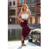imagePRETTYGARDEN Womens Satin Jogger Pants Casual Dressy High Waist Long Lounge Pant Trousers Summer Outfits with PocketsZwine Red