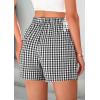 imagePRETTYGARDEN Womens Shorts Boxers 2025 Summer Gingham Pajama Lounge Sleep Y2K Plaid Pj Shorts Beach BottomsBlack