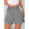 imagePRETTYGARDEN Womens Shorts Boxers 2025 Summer Gingham Pajama Lounge Sleep Y2K Plaid Pj Shorts Beach BottomsBlack