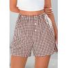 imagePRETTYGARDEN Womens Shorts Boxers 2025 Summer Gingham Pajama Lounge Sleep Y2K Plaid Pj Shorts Beach BottomsBrown