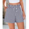 imagePRETTYGARDEN Womens Shorts Boxers 2025 Summer Gingham Pajama Lounge Sleep Y2K Plaid Pj Shorts Beach BottomsDark Blue