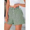 imagePRETTYGARDEN Womens Shorts Boxers 2025 Summer Gingham Pajama Lounge Sleep Y2K Plaid Pj Shorts Beach BottomsGreen