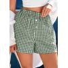 imagePRETTYGARDEN Womens Shorts Boxers 2025 Summer Gingham Pajama Lounge Sleep Y2K Plaid Pj Shorts Beach BottomsGreen