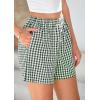 imagePRETTYGARDEN Womens Shorts Boxers 2025 Summer Gingham Pajama Lounge Sleep Y2K Plaid Pj Shorts Beach BottomsGreen