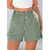 imagePRETTYGARDEN Womens Shorts Boxers 2025 Summer Gingham Pajama Lounge Sleep Y2K Plaid Pj Shorts Beach BottomsGreen