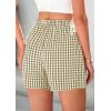 imagePRETTYGARDEN Womens Shorts Boxers 2025 Summer Gingham Pajama Lounge Sleep Y2K Plaid Pj Shorts Beach BottomsLight Army Green