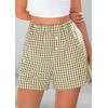 imagePRETTYGARDEN Womens Shorts Boxers 2025 Summer Gingham Pajama Lounge Sleep Y2K Plaid Pj Shorts Beach BottomsLight Army Green