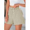 imagePRETTYGARDEN Womens Shorts Boxers 2025 Summer Gingham Pajama Lounge Sleep Y2K Plaid Pj Shorts Beach BottomsLight Army Green