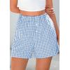 imagePRETTYGARDEN Womens Shorts Boxers 2025 Summer Gingham Pajama Lounge Sleep Y2K Plaid Pj Shorts Beach BottomsLight Blue