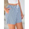 imagePRETTYGARDEN Womens Shorts Boxers 2025 Summer Gingham Pajama Lounge Sleep Y2K Plaid Pj Shorts Beach BottomsNavy