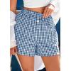 imagePRETTYGARDEN Womens Shorts Boxers 2025 Summer Gingham Pajama Lounge Sleep Y2K Plaid Pj Shorts Beach BottomsNavy