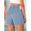 imagePRETTYGARDEN Womens Shorts Boxers 2025 Summer Gingham Pajama Lounge Sleep Y2K Plaid Pj Shorts Beach BottomsNavy
