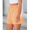 imagePRETTYGARDEN Womens Shorts Boxers 2025 Summer Gingham Pajama Lounge Sleep Y2K Plaid Pj Shorts Beach BottomsOrange
