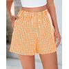 imagePRETTYGARDEN Womens Shorts Boxers 2025 Summer Gingham Pajama Lounge Sleep Y2K Plaid Pj Shorts Beach BottomsOrange