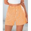 imagePRETTYGARDEN Womens Shorts Boxers 2025 Summer Gingham Pajama Lounge Sleep Y2K Plaid Pj Shorts Beach BottomsOrange