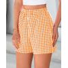 imagePRETTYGARDEN Womens Shorts Boxers 2025 Summer Gingham Pajama Lounge Sleep Y2K Plaid Pj Shorts Beach BottomsOrange