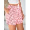imagePRETTYGARDEN Womens Shorts Boxers 2025 Summer Gingham Pajama Lounge Sleep Y2K Plaid Pj Shorts Beach BottomsPink