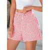 imagePRETTYGARDEN Womens Shorts Boxers 2025 Summer Gingham Pajama Lounge Sleep Y2K Plaid Pj Shorts Beach BottomsPink