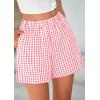 imagePRETTYGARDEN Womens Shorts Boxers 2025 Summer Gingham Pajama Lounge Sleep Y2K Plaid Pj Shorts Beach BottomsPink