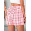 imagePRETTYGARDEN Womens Shorts Boxers 2025 Summer Gingham Pajama Lounge Sleep Y2K Plaid Pj Shorts Beach BottomsPink