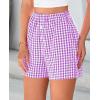 imagePRETTYGARDEN Womens Shorts Boxers 2025 Summer Gingham Pajama Lounge Sleep Y2K Plaid Pj Shorts Beach BottomsPurple