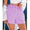 imagePRETTYGARDEN Womens Shorts Boxers 2025 Summer Gingham Pajama Lounge Sleep Y2K Plaid Pj Shorts Beach BottomsPurple