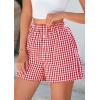 imagePRETTYGARDEN Womens Shorts Boxers 2025 Summer Gingham Pajama Lounge Sleep Y2K Plaid Pj Shorts Beach BottomsRed