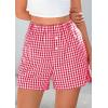 imagePRETTYGARDEN Womens Shorts Boxers 2025 Summer Gingham Pajama Lounge Sleep Y2K Plaid Pj Shorts Beach BottomsRed