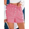 imagePRETTYGARDEN Womens Shorts Boxers 2025 Summer Gingham Pajama Lounge Sleep Y2K Plaid Pj Shorts Beach BottomsRed