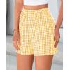 imagePRETTYGARDEN Womens Shorts Boxers 2025 Summer Gingham Pajama Lounge Sleep Y2K Plaid Pj Shorts Beach BottomsYellow