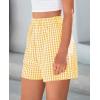 imagePRETTYGARDEN Womens Shorts Boxers 2025 Summer Gingham Pajama Lounge Sleep Y2K Plaid Pj Shorts Beach BottomsYellow