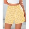 imagePRETTYGARDEN Womens Shorts Boxers 2025 Summer Gingham Pajama Lounge Sleep Y2K Plaid Pj Shorts Beach BottomsYellow