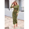 imagePRETTYGARDEN Womens Spring Fall 2 Piece Sweater Set Rib Knit Long Sleeve Crop Top Maxi Bodycon Skirt Casual Winter OutfitsArmy Green