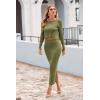 imagePRETTYGARDEN Womens Spring Fall 2 Piece Sweater Set Rib Knit Long Sleeve Crop Top Maxi Bodycon Skirt Casual Winter OutfitsArmy Green