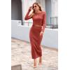 imagePRETTYGARDEN Womens Spring Fall 2 Piece Sweater Set Rib Knit Long Sleeve Crop Top Maxi Bodycon Skirt Casual Winter OutfitsBrick Red