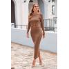 imagePRETTYGARDEN Womens Spring Fall 2 Piece Sweater Set Rib Knit Long Sleeve Crop Top Maxi Bodycon Skirt Casual Winter OutfitsBrown