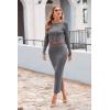 imagePRETTYGARDEN Womens Spring Fall 2 Piece Sweater Set Rib Knit Long Sleeve Crop Top Maxi Bodycon Skirt Casual Winter OutfitsGrey