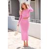imagePRETTYGARDEN Womens Spring Fall 2 Piece Sweater Set Rib Knit Long Sleeve Crop Top Maxi Bodycon Skirt Casual Winter OutfitsPink