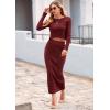 imagePRETTYGARDEN Womens Spring Fall 2 Piece Sweater Set Rib Knit Long Sleeve Crop Top Maxi Bodycon Skirt Casual Winter OutfitsWine Red
