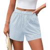 imagePRETTYGARDEN Womens Striped Boxer Shorts Summer 2025 Trendy Casual Elastic Waist Lounge Sleep Pajama Bottoms Beach ShortsStriped Light Blue White