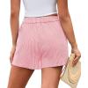 imagePRETTYGARDEN Womens Striped Boxer Shorts Summer 2025 Trendy Casual Elastic Waist Lounge Sleep Pajama Bottoms Beach ShortsStriped Pink White