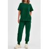 imagePRETTYGARDEN Womens Summer 2 Piece Outfit Tracksuits Casual Short Sleeve Tops High Waisted Sweatpants SetDark Green