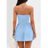 imagePRETTYGARDEN Womens Summer Strapless Mini Party Dress 2025 Casual Tube Top Ruffle A Line Short Patchwork SundressesLight Blue