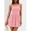imagePRETTYGARDEN Womens Summer Strapless Mini Party Dress 2025 Casual Tube Top Ruffle A Line Short Patchwork SundressesPink