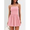 imagePRETTYGARDEN Womens Summer Strapless Mini Party Dress 2025 Casual Tube Top Ruffle A Line Short Patchwork SundressesPink