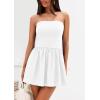 imagePRETTYGARDEN Womens Summer Strapless Mini Party Dress 2025 Casual Tube Top Ruffle A Line Short Patchwork SundressesWhite