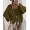 imagePRETTYGARDEN Womens Tie Front Bow Cardigan Sweaters Chunky Knit Long Puff Sleeve Trendy Fall Winter Jacket CoatsArmy Green
