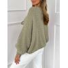 imagePRETTYGARDEN Womens Tie Front Bow Cardigan Sweaters Chunky Knit Long Puff Sleeve Trendy Fall Winter Jacket CoatsMist Green