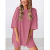 imagePRETTYGARDEN Womens Two Piece Lounge Set 2025 Summer Casual Oversized Shirts Biker Shorts Matching Airport Travel OutfitPink